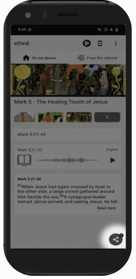 Share a single audio passage in evangelism