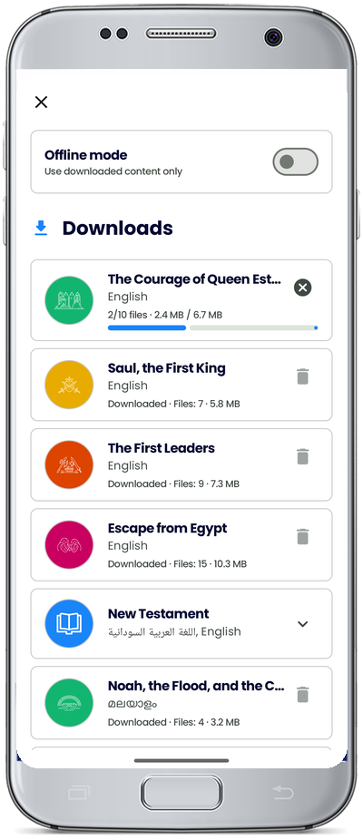 Download the audio you need, listen anywhere offline